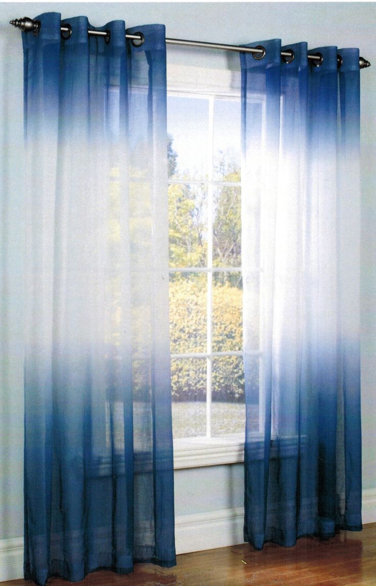 Blue ombre sheer eyelet curtains - ARA Decor Studio Pune