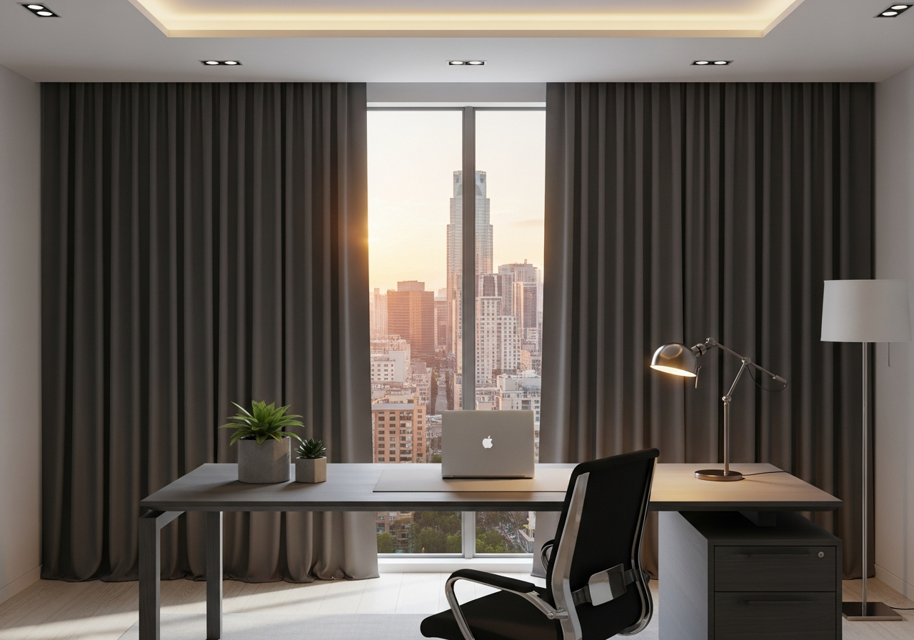 Professional curtain fitting by ARA Decor Studio Pune